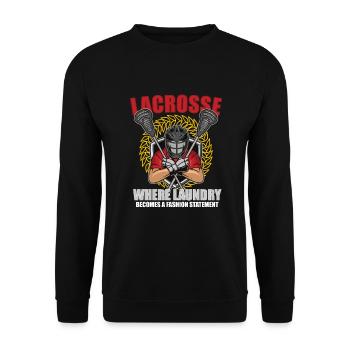 Lacrosse-spieler Lacrosse-trainer Lax Player - Unisex Pullover - Schwarz - Vorne - Alina (178cm) & Michal (187cm)