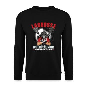 Lacrosse-spieler Lacrosse-trainer Lax Player - Unisex Pullover - Schwarz - Vorne - Alina (178cm) & Michal (187cm)