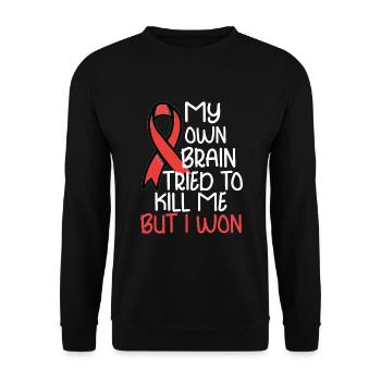 Brain Surgery Joke Brain Surgery Awareness Gift - Unisex Sweatshirt - black - Front - Alina (178cm) & Michal (187cm)
