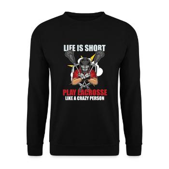 Lacrosse-spieler Lacrosse-trainer Lax Player - Unisex Pullover - Schwarz - Vorne - Alina (178cm) & Michal (187cm)