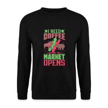 Trader Bourse Trader Forex Trading Investisseur - Sweat-shirt Unisexe - noir - Devant - Alina (178cm) & Michal (187cm)