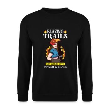Soudeur drôle drôle sweat cadeau - Sweat-shirt Unisexe - noir - Devant - Alina (178cm) & Michal (187cm)