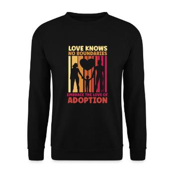 Funny Adoption Adoption Day Gifts - Unisex Sweatshirt - black - Front - Alina (178cm) & Michal (187cm)