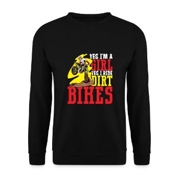 Dirt Bike Dirt Bike Riding Motocross Dirt Biking - Unisex Pullover - Schwarz - Vorne - Alina (178cm) & Michal (187cm)