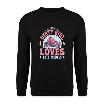 Dirt Bike Dirt Bike Riding Motocross Dirt Biking - Unisex Sweatshirt - black - Front - Alina (178cm) & Michal (187cm)