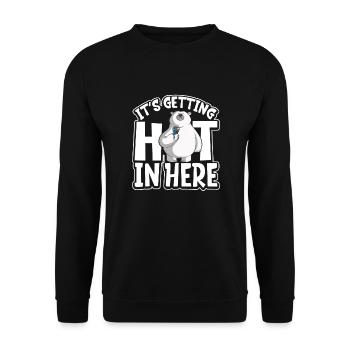 Polar Bear Global Warming Artic Seal hunting Ursus - Unisex Sweatshirt - black - Front - Alina (178cm) & Michal (187cm)