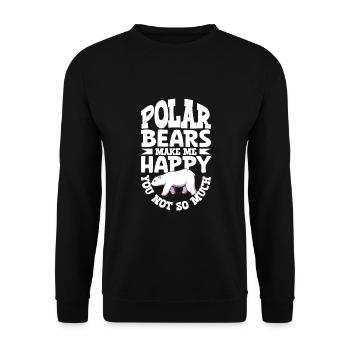 Polar Bear Global Warming Artic Seal hunting Ursus - Unisex Sweatshirt - black - Front - Alina (178cm) & Michal (187cm)