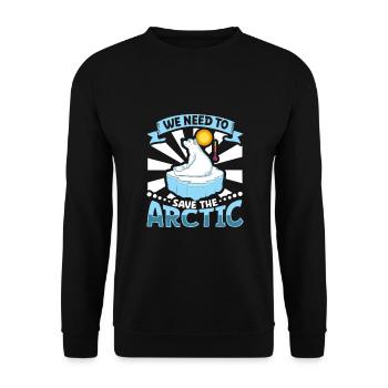 Polar Bear Global Warming Artic Seal hunting Ursus - Unisex Pullover - Schwarz - Vorne - Alina (178cm) & Michal (187cm)
