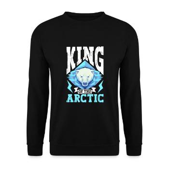 Polar Bear Global Warming Artic Seal hunting Ursus - Unisex Sweatshirt - black - Front - Alina (178cm) & Michal (187cm)