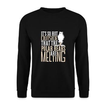Polar Bear Global Warming Artic Seal hunting Ursus - Unisex Sweatshirt - black - Front - Alina (178cm) & Michal (187cm)