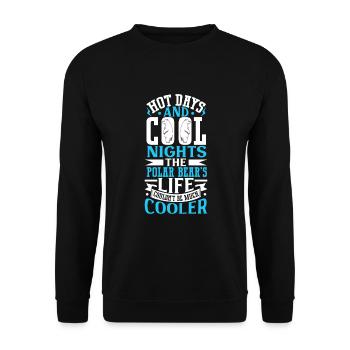 Polar Bear Global Warming Artic Seal hunting Ursus - Unisex Sweatshirt - black - Front - Alina (178cm) & Michal (187cm)