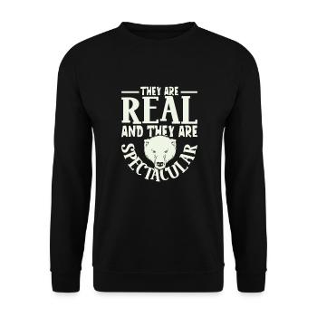 Polar Bear Global Warming Artic Seal hunting Ursus - Unisex Sweatshirt - black - Front - Alina (178cm) & Michal (187cm)