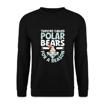 Polar Bear Global Warming Artic Seal hunting Ursus - Unisex Sweatshirt - black - Front - Alina (178cm) & Michal (187cm)