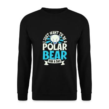 Polar Bear Global Warming Artic Seal hunting Ursus - Unisex Sweatshirt - black - Front - Alina (178cm) & Michal (187cm)