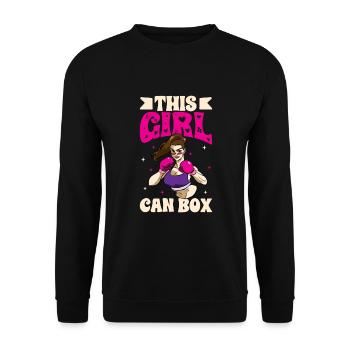 Boxe féminine Boxe féminine Boxeuse féminine - Sweat-shirt Unisexe - noir - Devant - Alina (178cm) & Michal (187cm)
