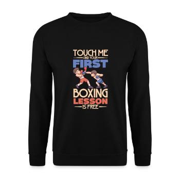 Boxe féminine Boxe féminine Boxeuse féminine - Sweat-shirt Unisexe - noir - Devant - Alina (178cm) & Michal (187cm)