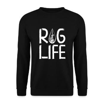 Oilfield Wife Roughneck Oil Drilling Frac crew - Unisex Sweatshirt - black - Front - Alina (178cm) & Michal (187cm)