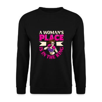 Boxe féminine Boxe féminine Boxeuse féminine - Sweat-shirt Unisexe - noir - Devant - Alina (178cm) & Michal (187cm)