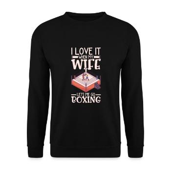 Boxe féminine Boxe féminine Boxeuse féminine - Sweat-shirt Unisexe - noir - Devant - Alina (178cm) & Michal (187cm)