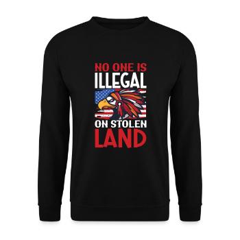 Indian Aborigines History of the Indigenous People - Unisex Sweatshirt - black - Front - Alina (178cm) & Michal (187cm)