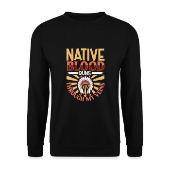 Indian Aborigines History of the Indigenous People - Unisex Sweatshirt - black - Front - Alina (178cm) & Michal (187cm)