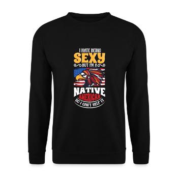 Indian Aborigines History of the Indigenous People - Unisex Sweatshirt - black - Front - Alina (178cm) & Michal (187cm)