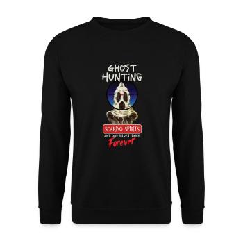 Paranormal Research Halloween Ghost Hunter - Unisex Sweatshirt - black - Front - Alina (178cm) & Michal (187cm)