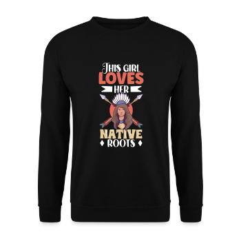 Indian Aborigines History of the Indigenous People - Unisex Sweatshirt - black - Front - Alina (178cm) & Michal (187cm)