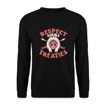 Indian Aborigines History of the Indigenous People - Unisex Sweatshirt - black - Front - Alina (178cm) & Michal (187cm)
