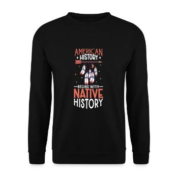 Indian Aborigines History of the Indigenous People - Unisex Sweatshirt - black - Front - Alina (178cm) & Michal (187cm)