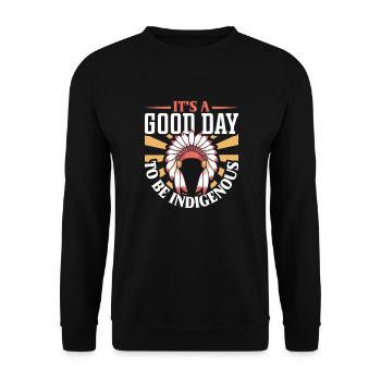 Indian Aborigines History of the Indigenous People - Unisex Sweatshirt - black - Front - Alina (178cm) & Michal (187cm)