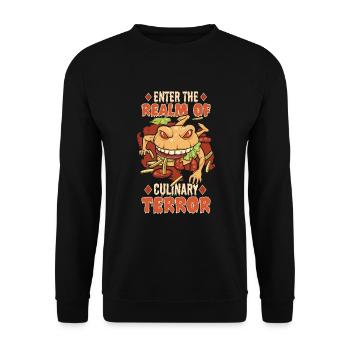 Horror Burgers Fast Food Halloween Scary Food Monste - Unisex Sweatshirt - black - Front - Alina (178cm) & Michal (187cm)