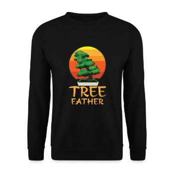 Bonsaï Japon Silhouette Jardinier Jardinier Amoureux du Jardinage - Sweat-shirt Unisexe - noir - Devant - Alina (178cm) & Michal (187cm)