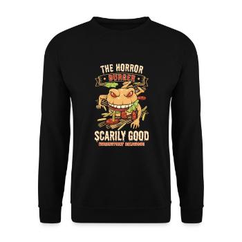 Horror Burgers Fast-Food Halloween Nourriture effrayante Monste - Sweat-shirt Unisexe - noir - Devant - Alina (178cm) & Michal (187cm)