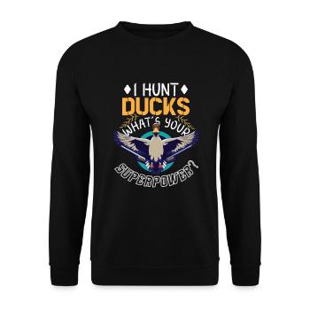 Duck Hunt Duck Hunter Bird Hunting Duck Hunting - Unisex Sweatshirt - black - Front - Alina (178cm) & Michal (187cm)