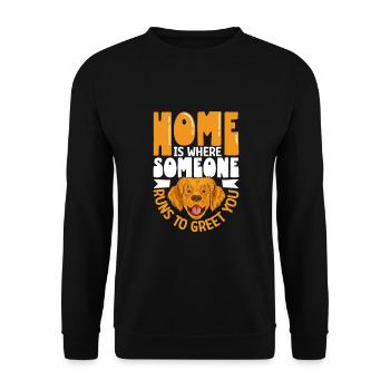 Golden Retriever Mom Dog Puppie Dog Sitter - Unisex Pullover - Schwarz - Vorne - Alina (178cm) & Michal (187cm)