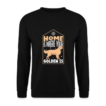 Golden Retriever Mom Dog Puppie Dog Sitter - Unisex Pullover - Schwarz - Vorne - Alina (178cm) & Michal (187cm)