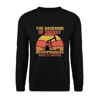 Oilfield Wife Roughneck Oil Drilling Frac crew - Unisex Sweatshirt - black - Front - Alina (178cm) & Michal (187cm)