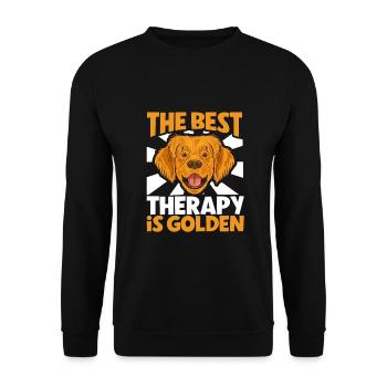 Golden Retriever Mom Dog Puppie Dog Sitter - Unisex Pullover - Schwarz - Vorne - Alina (178cm) & Michal (187cm)