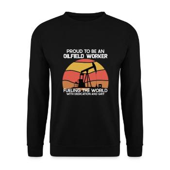 Oilfield Wife Roughneck Oil Drilling Frac crew - Unisex Sweatshirt - black - Front - Alina (178cm) & Michal (187cm)