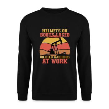 Oilfield Wife Roughneck Oil Drilling Frac crew - Unisex Sweatshirt - black - Front - Alina (178cm) & Michal (187cm)