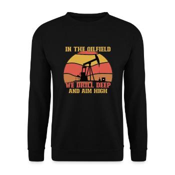 Oilfield Wife Roughneck Oil Drilling Frac crew - Unisex Sweatshirt - black - Front - Alina (178cm) & Michal (187cm)