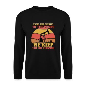 Oilfield Wife Roughneck Oil Drilling Frac crew - Unisex Sweatshirt - black - Front - Alina (178cm) & Michal (187cm)