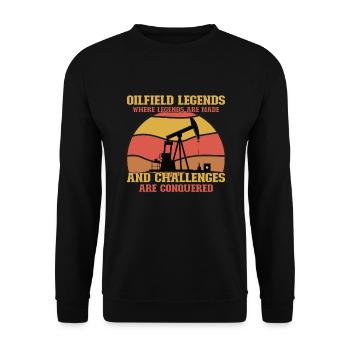 Oilfield Wife Roughneck Oil Drilling Frac crew - Unisex Sweatshirt - black - Front - Alina (178cm) & Michal (187cm)