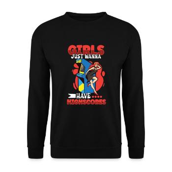 Pinball Machine Pinball Player Funny Pinball - Unisex Sweatshirt - black - Front - Alina (178cm) & Michal (187cm)
