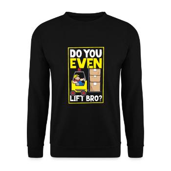 Chariot élévateur d’entrepôt de chariot élévateur - Sweat-shirt Unisexe - noir - Devant - Alina (178cm) & Michal (187cm)