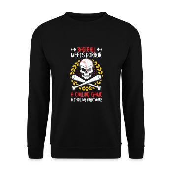 Baseball Cards Baseball Player Baseball Fan Gift - Unisex Pullover - Schwarz - Vorne - Alina (178cm) & Michal (187cm)