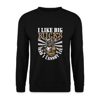 Chasse au cerf Chasseurs de cerfs Saison de chasse au chevreuil Chasse au chevreuil - Sweat-shirt Unisexe - noir - Devant - Alina (178cm) & Michal (187cm)