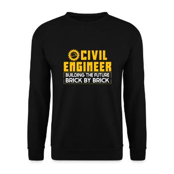 Etudiant ingénieur civil Génie Civil - Sweat-shirt Unisexe - noir - Devant - Alina (178cm) & Michal (187cm)