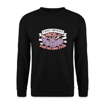 Chinchilla Liebhaber Geschenk Geschenkidee - Unisex Pullover - Schwarz - Vorne - Alina (178cm) & Michal (187cm)